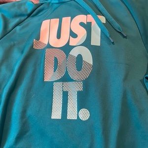 Nike Dri-fit teal sweatshirt ’JUST DO IT’